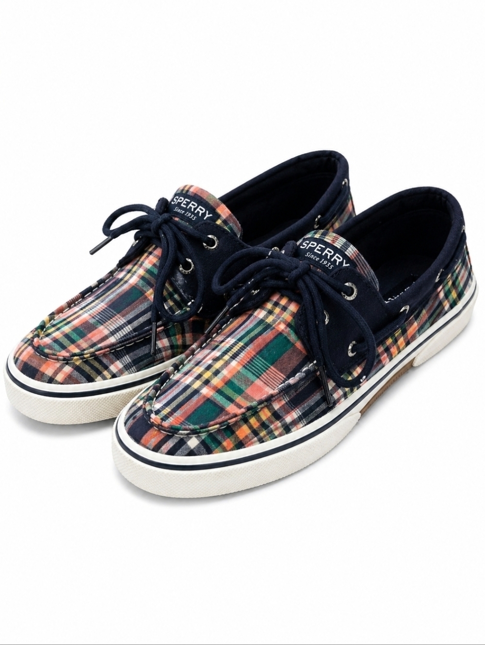 Sperry  Plaid Boat Shoes Men’s 11.5 Memory Foam Casual Preppy Coastal - Picture 2 of 14